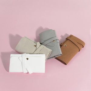 Custom Luxury Microfiber Travel Jewelry Organizer Case Roll-Foldable Portable Jewelry Storage Pouch