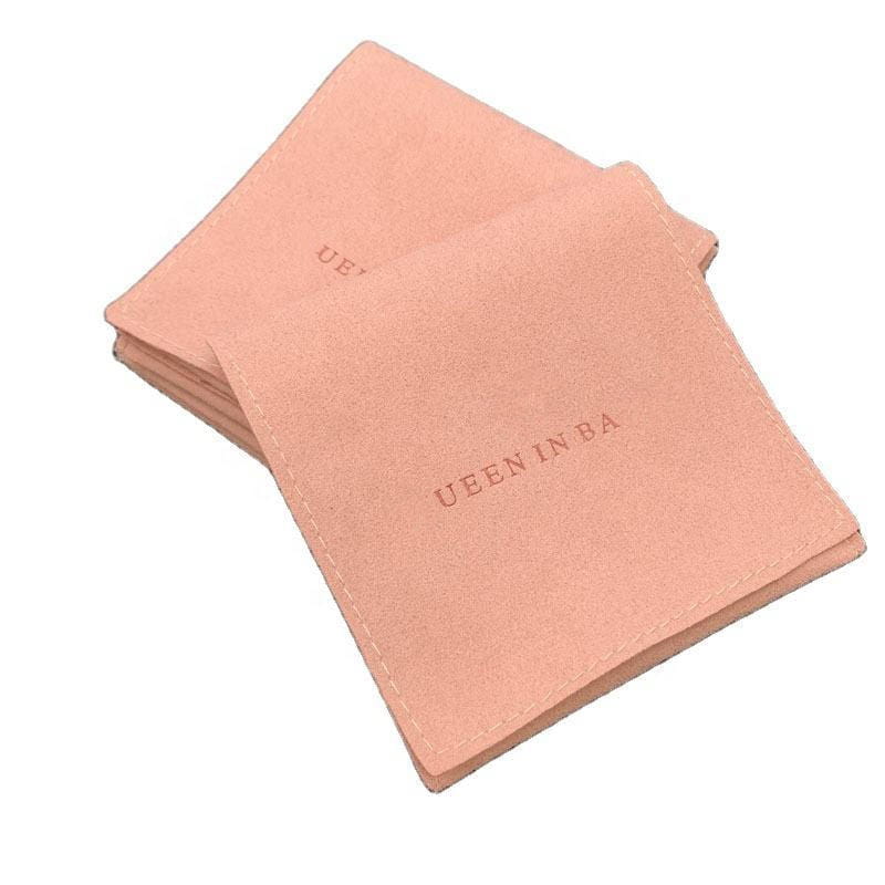 Custom Microfiber Jewelry Pouch with Envelope Style Band Earrings Accepts Touch and Debossed Printing for Gift Display