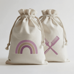 Custom Printing Raw Cotton Package Bags Natural Cotton Fabric Drawstring Bag Packing With Personal Care