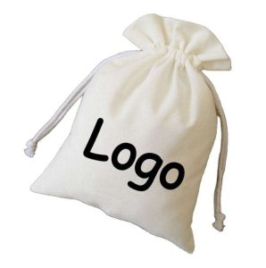 Customized Luxury White Cotton Flap Dust Bag Organza Drawstring for Handbag and Clothes for Gift Packaging