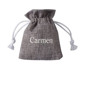 Eco-Friendly Recyclable Custom Logo Printed Jute Jewelry Bag Drawstring Gunny Sack Bag Jute Gift Candle Linen Pouch