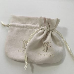 High Quality Custom Logo Drawstring Perfume Packaging Bag Chic Gift Bag Microfiber Luxury Earrings Jewelry Pouch with logo