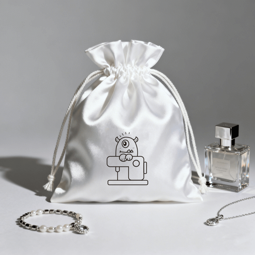 High Quality Custom Logo Silk Satin Jewelry Dust Bags Satin Drawstring Bag for Jewelry Perfume Packing Pouch Wholesale