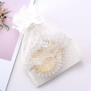 Lace Trimmed Organza Bag