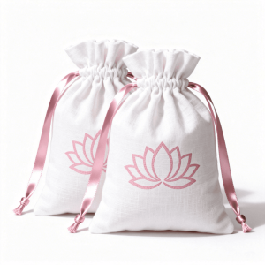 Luxury Cotton Drawstring Dust Bag Custom logo Printed Cotton Cloth Bag Jewelry Gift Drawstring Packaging Bag