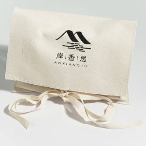 Luxury Reusable Organic Cotton Jute Twill Envelope Dust Bag Custom Logo Printing Drawstring Jewelry Gift Packaging Pouch Handbag