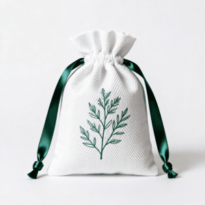 Organic Recycled Custom Cotton Dust Proof Bag Natural Fabric Cosmetic Cotton Bag for Eco-Friendly Brand Packaging