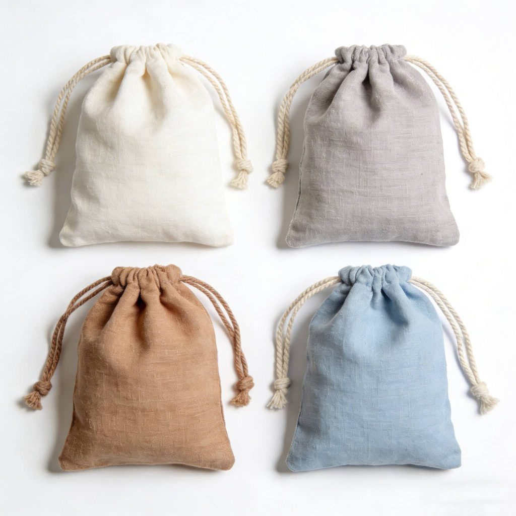 Recyclable Organic Cotton Drawstring Candle Soap Packaging Bag Custom Logo Printed Muslin Pouch Dust Cotton Gift Bags