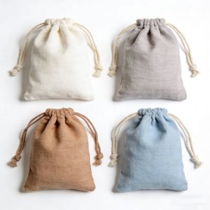 Recyclable Organic Cotton Drawstring Candle Soap Packaging Bag Custom Logo Printed Muslin Pouch Dust Cotton Gift Bags