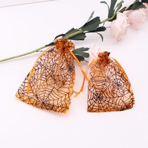 Spiderweb Print Organza Bags
