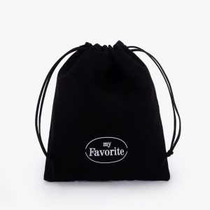 Wholesale Custom Printed Drawstring Jewelry Pouch Black White Velvet Suede Bag Jewelry Packaging Bag with Personalized Logo