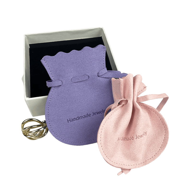 Wholesale Emboss Mini Jewelry Microfiber Velvet Jewellery Gift Bag Jewelry Pouch With Logo Suede Envelope Gift Bag