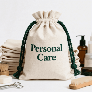 Wholesale Recycled Cotton Jewelry Bag Custom Sizes Natural Cotton Drawstring Bag for Personal Care Packaging