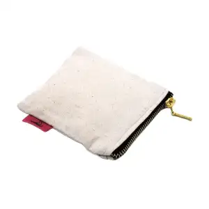 Branded Canvas Makeup Bag with Metallic Zipper