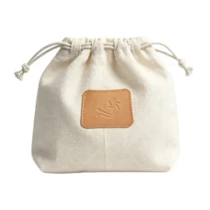 Branded Cotton Drawstring Bag with Debossed Logo