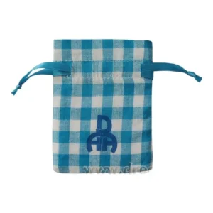 Branded Gingham Cotton Drawstring Pouches