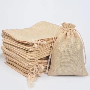 Cheap High Quality Drawstring Jute Bag Burlap Shopping Bag New Style Small Colorful Plaid Drawstring Bag