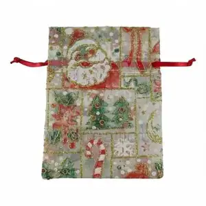 Christmas Organza Bag White