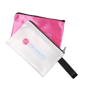 Compact Satin Cosmetic Pouch Small Essentials Bag with Zipper