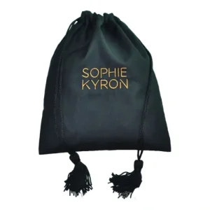 Cotton Fabric Gift Bags with Tassels and Embroidered Logo
