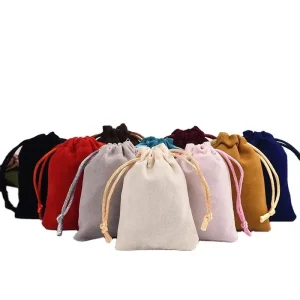 RTS Custom Black Gift Drawstring Velvet Pouch Bag Velvet Jewelry Pouch Jewelry Velvet Pouch Bags With Logo