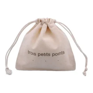 Custom Printed Natural Cotton Muslin Drawstring Bag