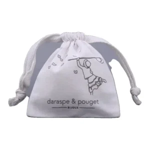 Custom Printed Off-white Muslin Drawstring Bag for Jewelry and Cooking
