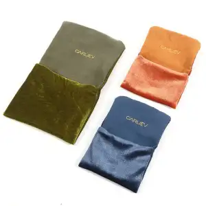 Custom Printed logo Magnetic Flap Snap Suede Watch Gift Luxury Envelope Valentine Velvet Pouch Jewelry Ring Earring Bracelet Bag
