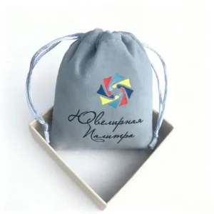 Custom Blue Velvet Jewelry Pouch Drawstring Jewellery Packaging Bag Jewelry Pouch Bag Custom logo Jewelry Gift Bag