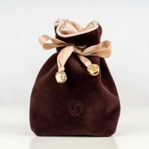 Custom Emboss Logo Satin Lined Velvet Jewelry Packaging Bag High End Velvet Jewelry Pouch