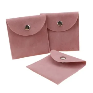 Custom Jewelry Bags with Logo Printed Microfiber Suede Jewelry Envelope Necklace Bag Jewelry Pouch with logo