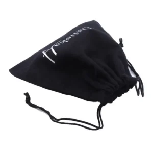 Custom Velvety Cotton Drawstring Bag Flannel Hair Accessories Bag with Logo