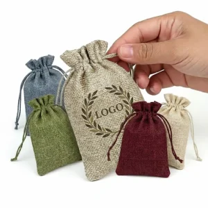 Customizable Linen Drawstring Bags Reusable Small Grocery Dustproof Burlap PouchesCoffee Aromatherapy Hold Use BagsJute Bag