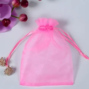 RTS Factory Supplier Wholesale Small Gift Bag Black Organza Pouch Sheer With Drawstring Sealing Handle Packaging
