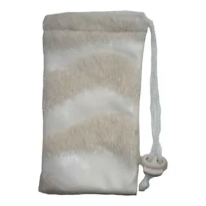Faux Leather Drawstring Pouch with Fur