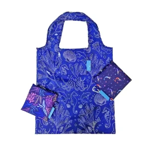 FeiFei Supermarket Portable RPET Foldable Tote Recycled Polyester Folding Shopping Bag with Hook