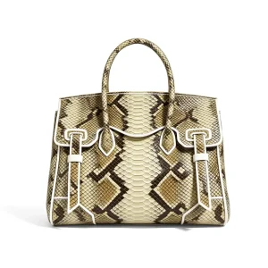 Free Sample Custom LOGO Snake Pattern Flip Cover Large Capacity Waterproof Portable Women's Tote Casual Shopping Bag
