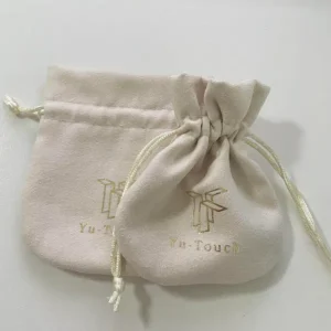 High Quality Custom Logo Drawstring Perfume Packaging Bag Chic Gift Bag Microfiber Luxury Earrings Jewelry Pouch with logo