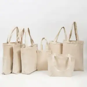 LOW MOQ Custom Small Medium Large 6oz 8oz 10oz 12oz 16oz Recycled Twill Crepe Cotton Canvas Tote Bag Grocery Store Shopping Bag