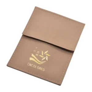 Matt Leather Jewelry Pouch Makeup Brush Envelope Pouch with Debossed Logo