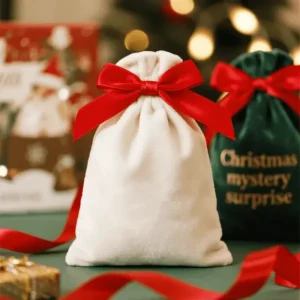 Mystery Surprise Christmas Gift Jewelry Bag Party Favor Velvet Pouch Custom Design Holiday Sales Packaging