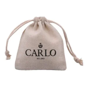 Natural Linen Drawstring Bags with Custom Printed Logo