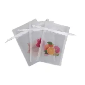 Organza Gift Pouches with Multicolored Logo