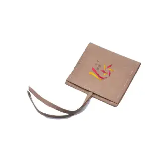 Personalized Jewelry Pouch Suede Leather Envelope Bag with Ribbon and Debossed Logo