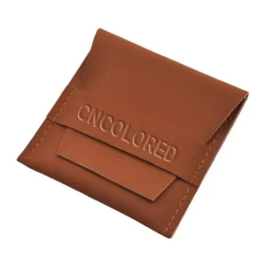 Personalized Soft Matt Leather Jewelry Pouch with Band and Logo