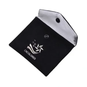 Personalized Jewelry Pouch Velvet Envelope with Satin Lining and Press Stud