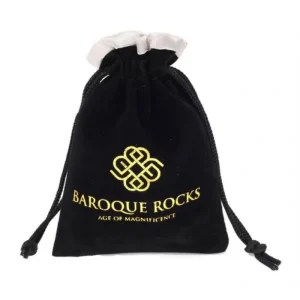 Personalized Satin Lined Velvet Jewelry Bags with Hot-stamping