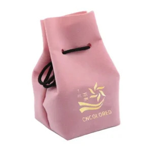 Personalized Velvet Jewelry Gift Bags with Square Bottom and Drawstring