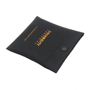 Personalized Velvet Leather Pouch with Snap Button and Logo