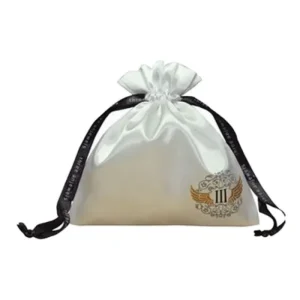 Printed Satin Hair Extensions Bag with Custom Printed Ribbon